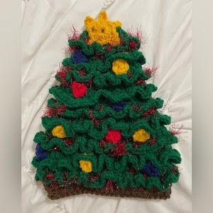 Infant Toddler Handmade unisex Crochet Christmas Tree Beanie